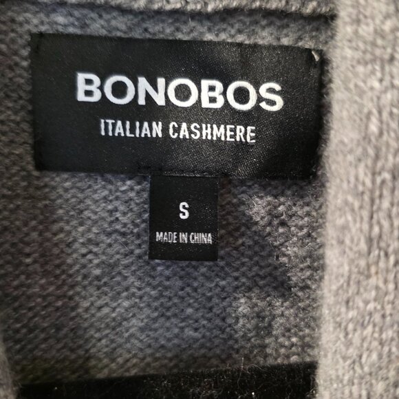BONOBOS 100% Italian Cashmere Shawl Collar Cardigan - sz S Grey - Picture 3 of 3